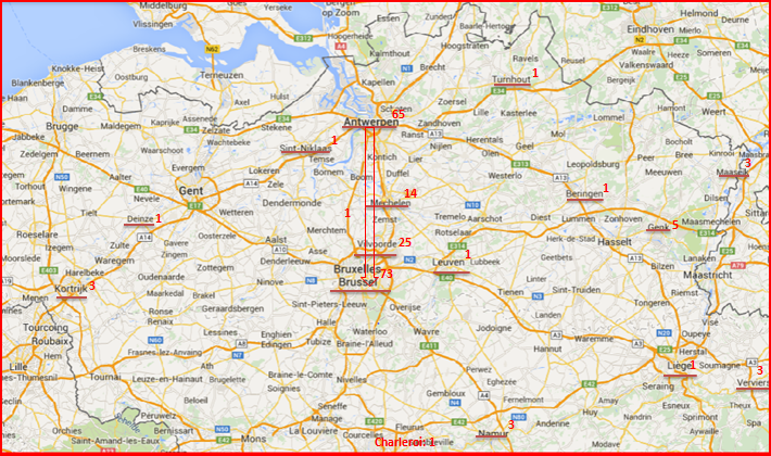 Map Belgian Jihadi's